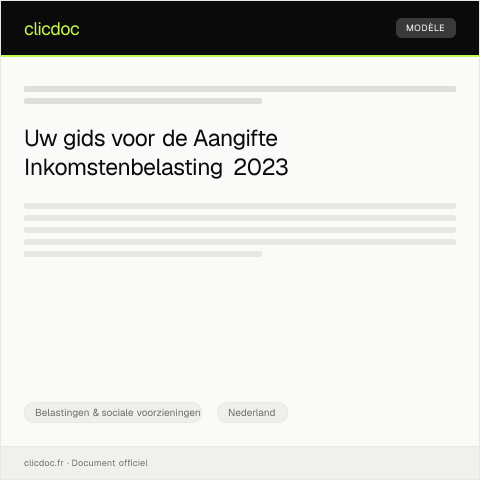 Documentvoorvertoning: Aangifte inkomstenbelasting voor het belastingjaar — Belastingen & sociale voorzieningen, Nederland