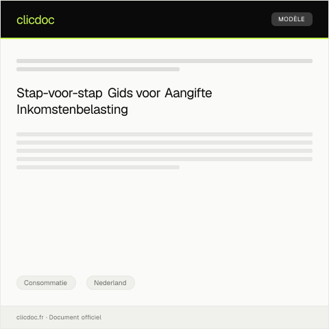 Documentvoorvertoning: Aangifte inkomstenbelasting voor particulieren — Consommatie, Nederland