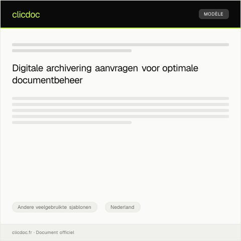 Documentvoorvertoning: Aanvraag voor digitale archivering van documenten — Andere veelgebruikte sjablonen, Nederland