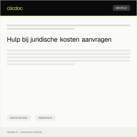 Documentvoorvertoning: Aanvraag hulp bij juridische kosten via Stichting Rechtsbijstand — Administratie, Nederland