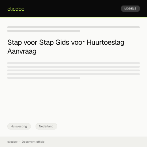Documentvoorvertoning: Aanvraag huurtoeslag — Huisvesting, Nederland