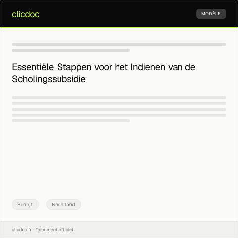Documentvoorvertoning: Aanvraag scholingssubsidie — Bedrijf, Nederland