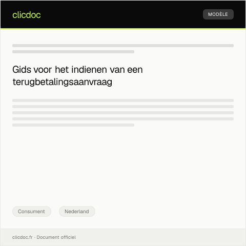 Documentvoorvertoning: Aanvraag terugbetaling bij defectele aankoop — Consument, Nederland