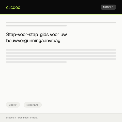 Documentvoorvertoning: Indiening vergunningaanvraag voor bouwactiviteiten — Bedrijf, Nederland