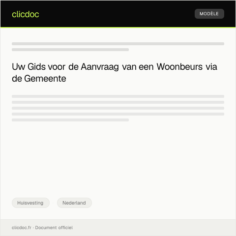 Documentvoorvertoning: Aanvraag woonbeurs via gemeente — Huisvesting, Nederland