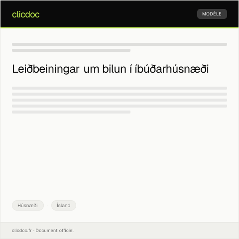 Document preview: Ábending um bilun í íbúðarhúsnæði og beiðni um viðgerð — Húsnæði, Ísland