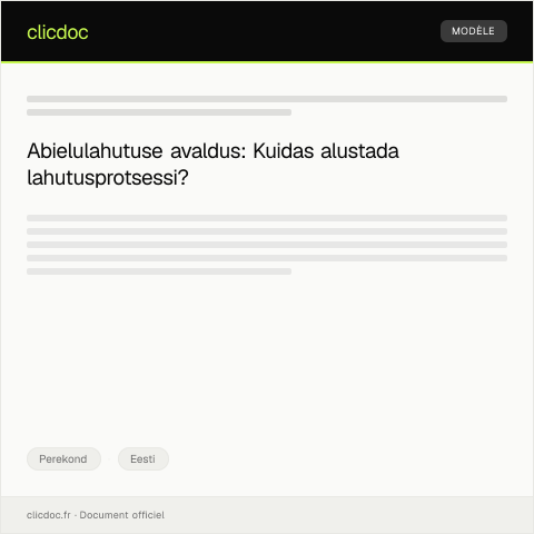 Document preview: Abielulahutuse avaldus perekonnakohtule — Perekond, Eesti