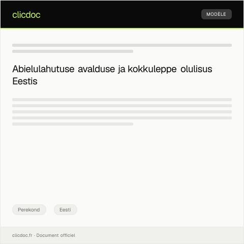 Document preview: Abielulahutuse avaldus ja sõlmitud kokkulepe — Perekond, Eesti