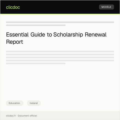 Document preview: Report of Academic Progress for Scholarship Renewal — Education, Ireland