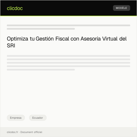 Vista previa del documento Acceso a asesoría tributaria virtual — Empresa, Ecuador