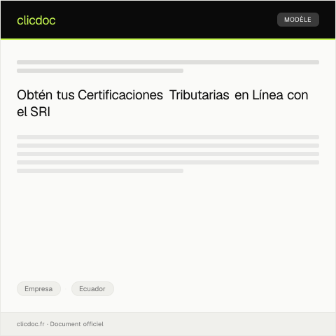 Vista previa del documento Acceso a certificaciones tributarias en línea — Empresa, Ecuador