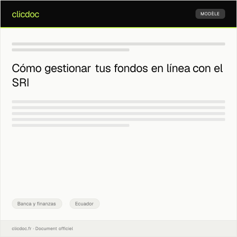 Vista previa del documento Acceso y gestión de fondos en línea — Banca y finanzas, Ecuador