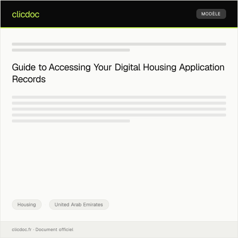 Document preview: Access Digital Housing Application History / الوصول إلى سجل طلبات السكن الرقمية — Housing, United Arab Emirates