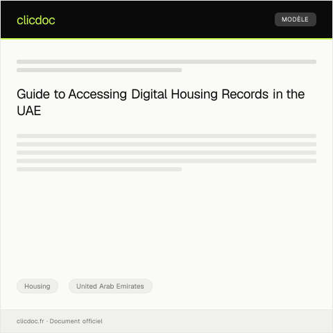 Document preview: Access Digital Housing Record for Legal Purposes / الوصول إلى سجل السكن الرقمي للأغراض القانونية — Housing, United Arab Emirates