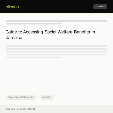 Document preview: Access social welfare benefits information through the gov.jm portal — Taxes & social benefits, Jamaica