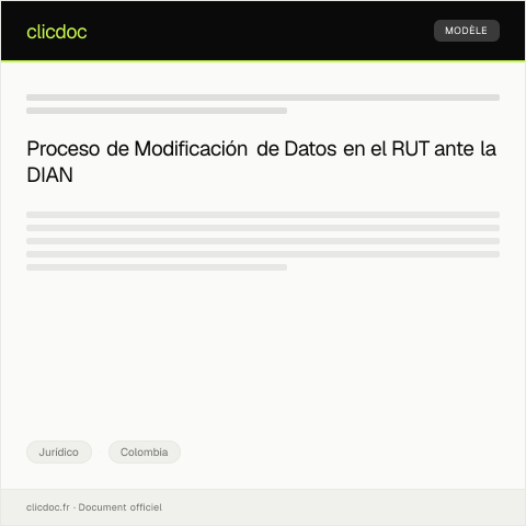 Vista previa del documento Acta de Modificación de Datos en el RUT — Jurídico, Colombia