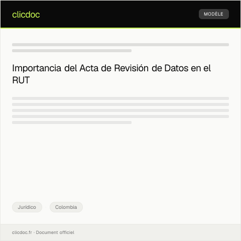 Vista previa del documento Acta de Revisión de Datos en el RUT — Jurídico, Colombia