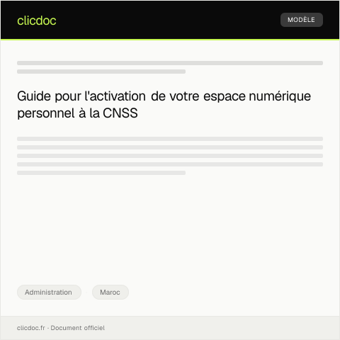 Aperçu du document Activation de l’espace numérique personnel auprès de la CNIE — Administration, Maroc