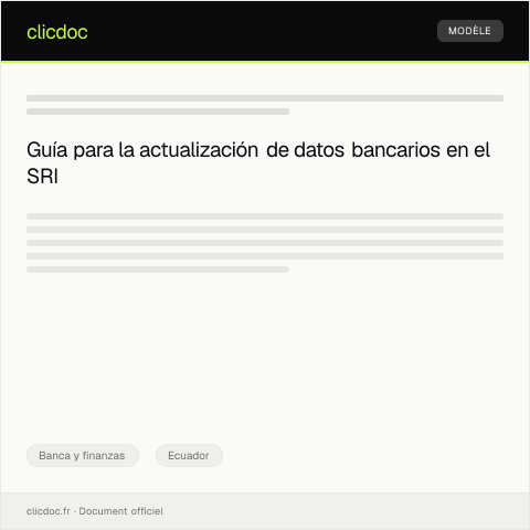 Vista previa del documento Actualización de datos bancarios en la plataforma virtual — Banca y finanzas, Ecuador