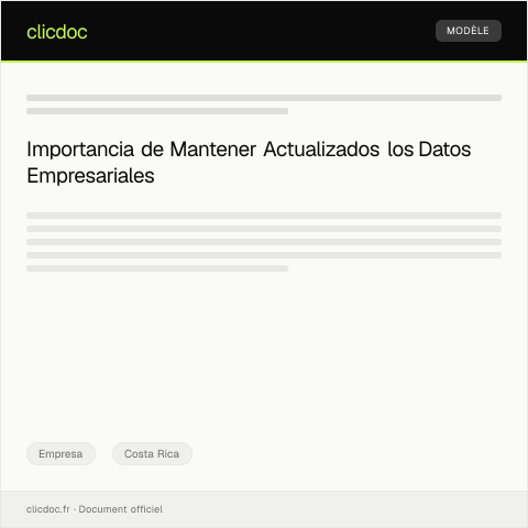 Vista previa del documento Actualización de datos en el sistema del Registro Nacional para sociedades comerciales — Empresa, Costa Rica