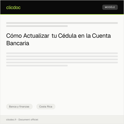 Vista previa del documento Actualización de cédula en la cuenta bancaria — Banca y finanzas, Costa Rica