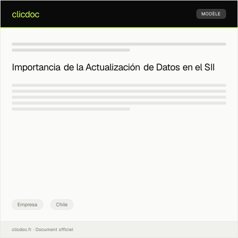 Vista previa del documento Actualización de Datos de Empresa en el SII — Empresa, Chile