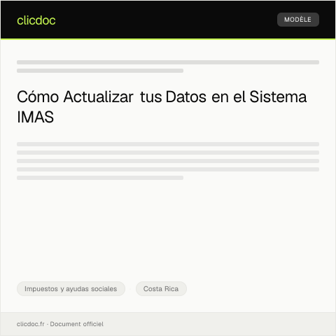 Vista previa del documento Actualización de datos en el sistema de ayuda social del IMAS — Impuestos y ayudas sociales, Costa Rica