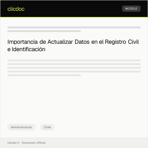 Vista previa del documento Actualización de datos personales en el Registro Civil e Identificación — Administración, Chile