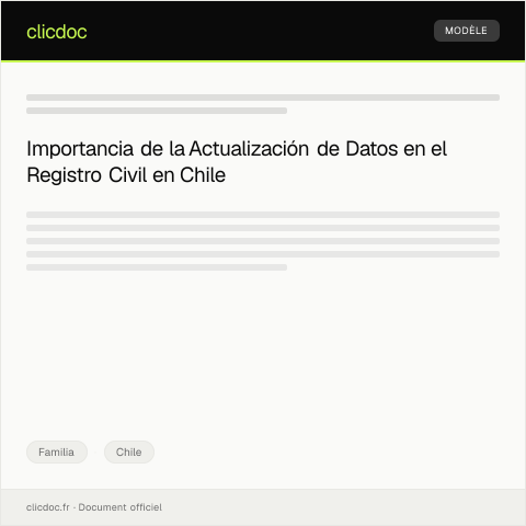 Vista previa del documento Actualización de datos en el Registro Civil — Familia, Chile