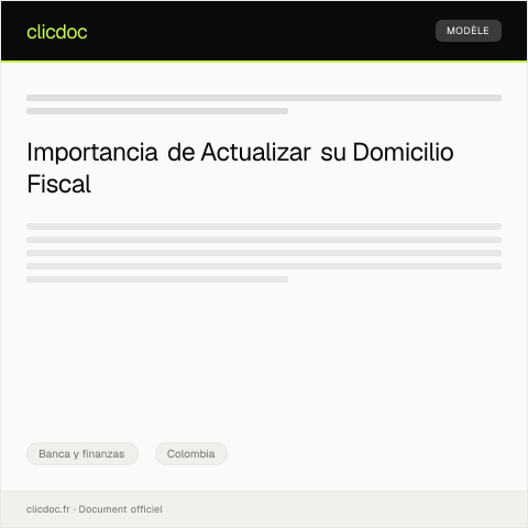 Vista previa del documento Actualización de domicilio fiscal — Banca y finanzas, Colombia