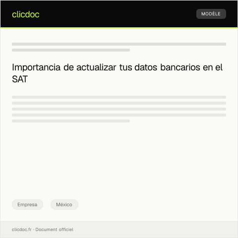 Vista previa del documento Actualizar datos bancarios en el portal del SAT — Empresa, México