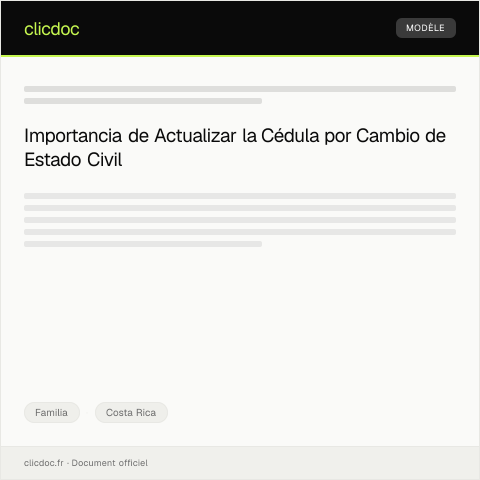 Vista previa del documento Actualizar Datos en la Cédula de Identidad Digital por Cambio de Estado Civil — Familia, Costa Rica