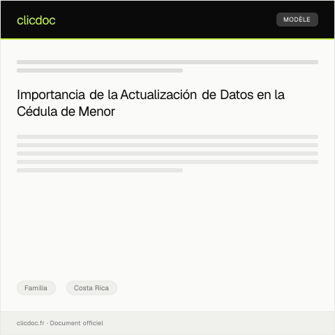 Vista previa del documento Actualizar Datos en la Cédula de Menor — Familia, Costa Rica