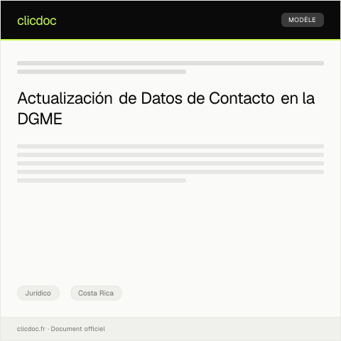 Vista previa del documento Actualizar Datos de Contacto en la Dirección General de Migración y Extranjería — Jurídico, Costa Rica