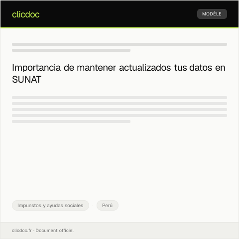 Vista previa del documento Actualizar datos en SUNAT para beneficios sociales — Impuestos y ayudas sociales, Perú