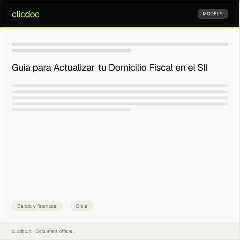 Vista previa del documento Actualizar domicilio fiscal en el Registro de Contribuyentes — Banca y finanzas, Chile