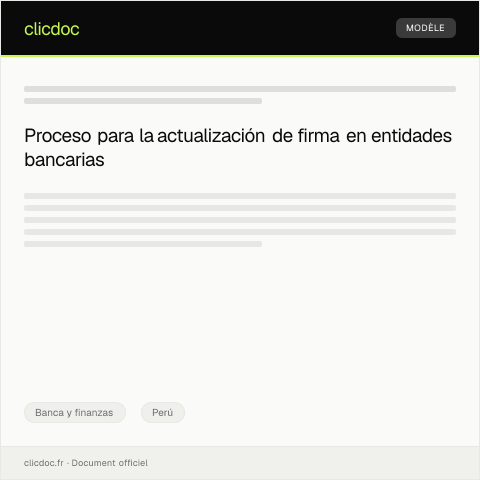 Vista previa del documento Actualizar firma en banco — Banca y finanzas, Perú