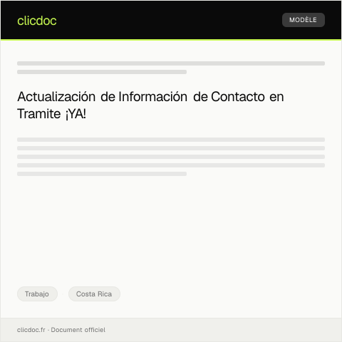 Vista previa del documento Actualizar información de contacto en la plataforma Tramite ¡YA! para empleo — Trabajo, Costa Rica