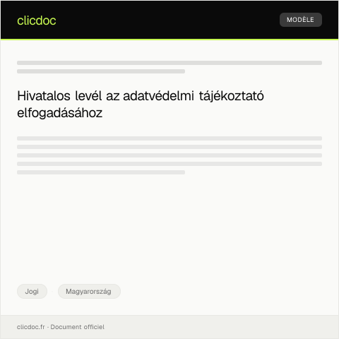 Document preview: Adatvédelmi tájékoztató elfogadása — Jogi, Magyarország