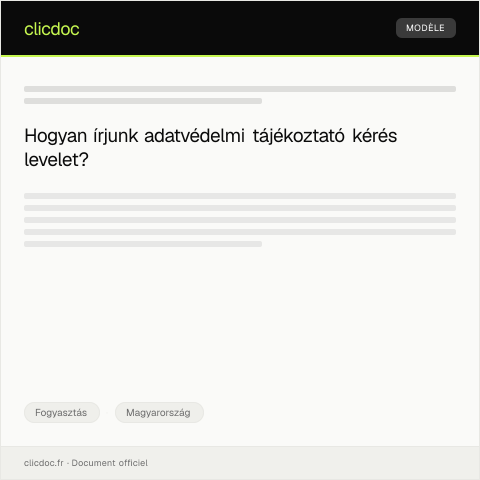 Document preview: Adatvédelmi tájékoztató kérés — Fogyasztás, Magyarország
