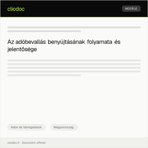 Document preview: Adóbevallás benyújtása az adóhatósághoz — Adók és támogatások, Magyarország