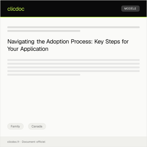 Document preview: Document Checklist: Adoption – Part 2 – Adoptee’s Application — Family, Canada