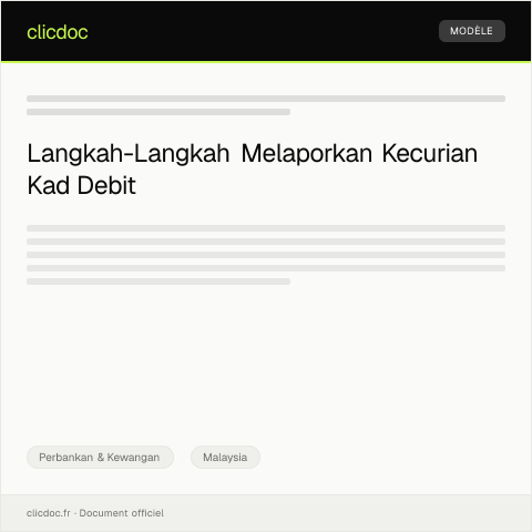 Document preview: Aduan Kecurian Kad Debit — Perbankan & Kewangan, Malaysia
