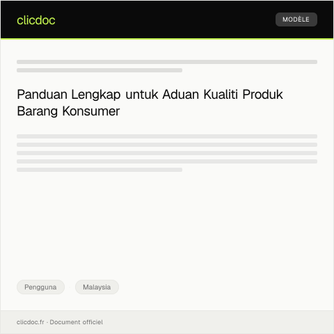 Document preview: Aduan Kualiti Produk Barang Konsumer — Pengguna, Malaysia