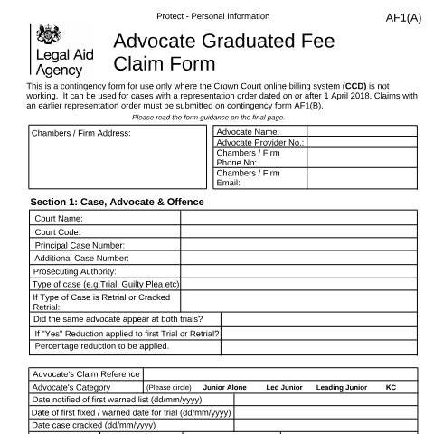 Document preview: Advocates’ Graduated Fee Scheme claims — Legal Aid Agency, United Kingdom