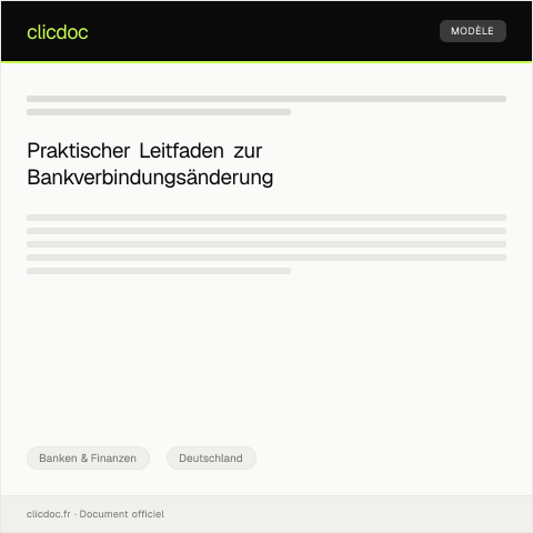 Dokumentvorschau: Änderung der Bankverbindung bei der Sparkasse — Banken & Finanzen, Deutschland