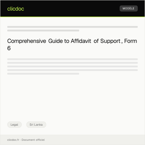 Document preview: Affidavit of Support – Form 6 — Legal, Sri Lanka