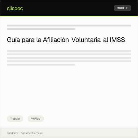 Vista previa del documento Realizar trámite para afiliación voluntaria en el IMSS — Trabajo, México