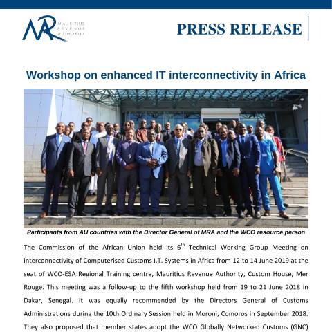 Document preview: Workshop on enhanced IT interconnectivity in Africa — Document, Mauritius (CERFA n°AfricanUnionDelegation)