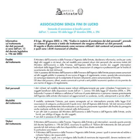 Anteprima documento Agevolazioni per le associazioni senza fini di lucro — Agevolazioni, Italia